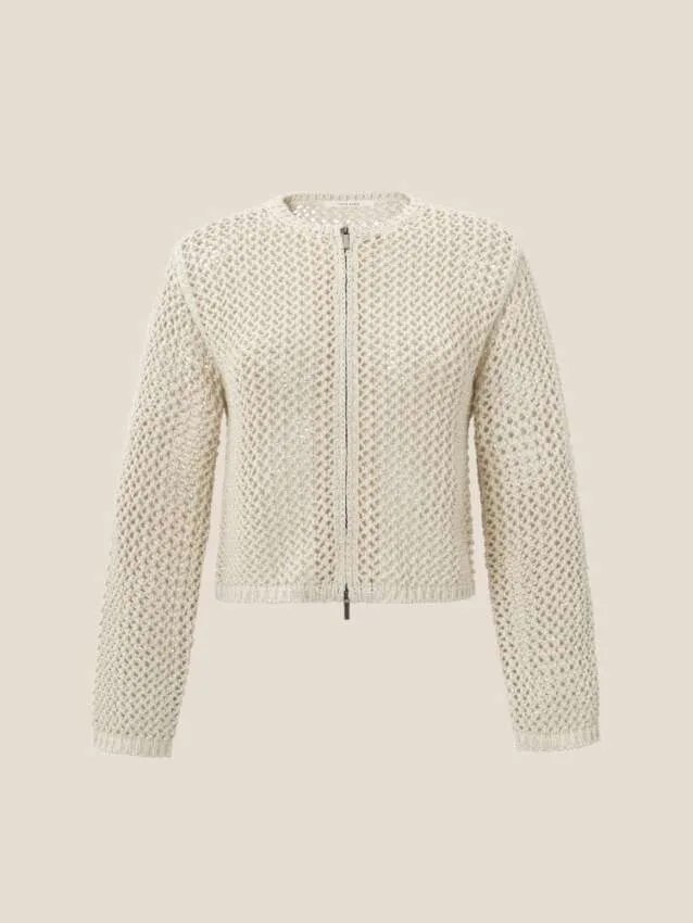 pois♡double mesh Cardigan【beige】 受注予約 double mesh Cardigan【beige】 | pois