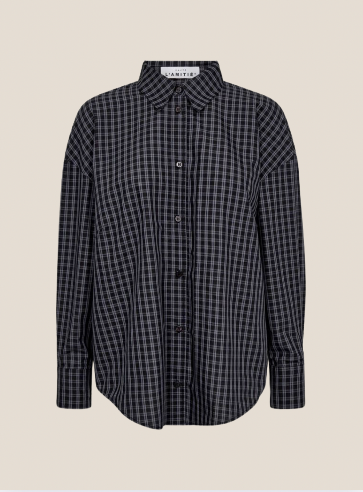 haute l’ amitié Melvin checked bow shirt grey/black