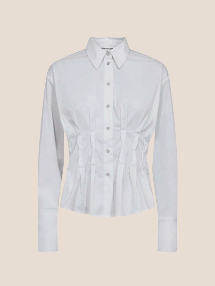 PoppyCC pleat waist shirt wit