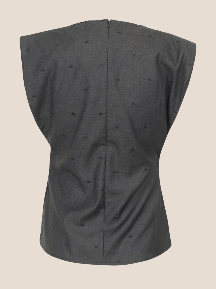 co'couture SagaCC pleat top grijs
