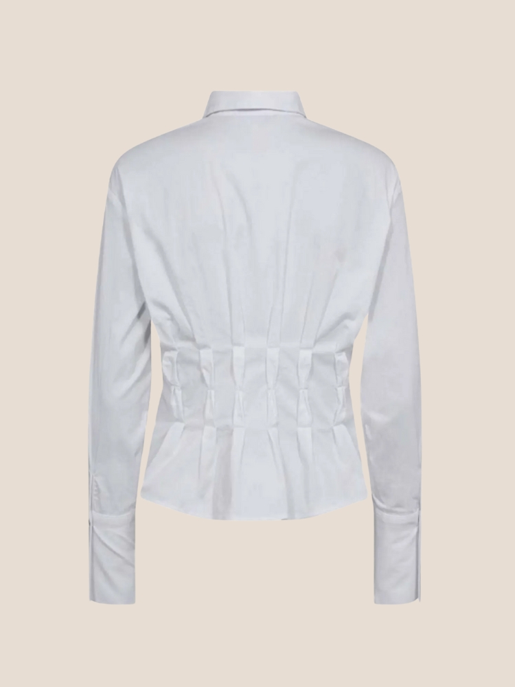 PoppyCC pleat waist shirt wit