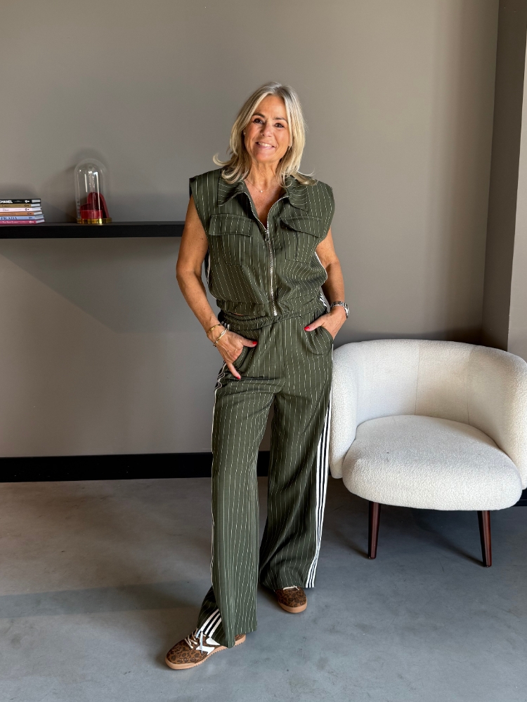 Pinstripe pantalon Gigi groen