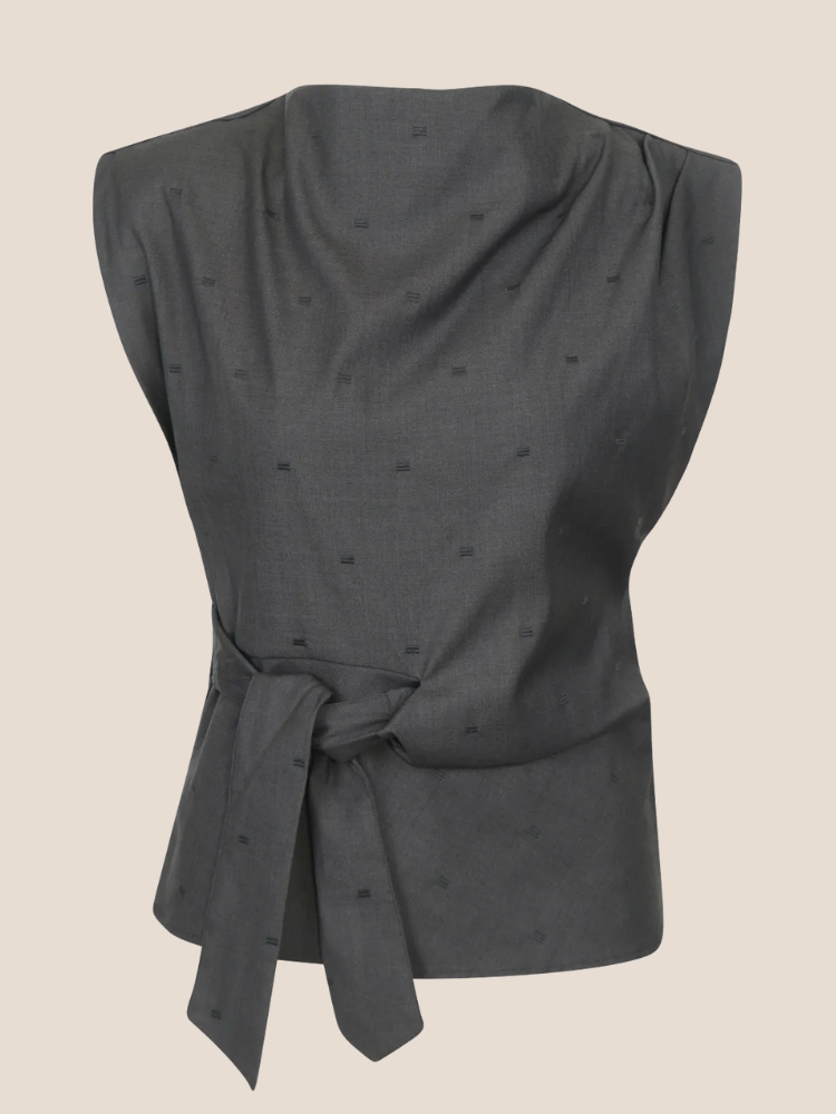 co'couture SagaCC pleat top grijs