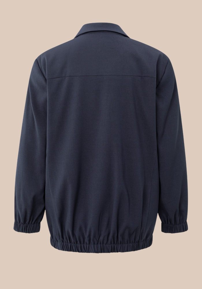 Yaya 01-501071-508 Losvallende blazer met bomberdetails inkwell blue