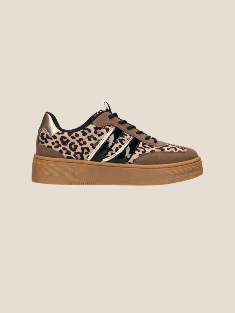 Poelman Posh sneaker Lily taupe/black