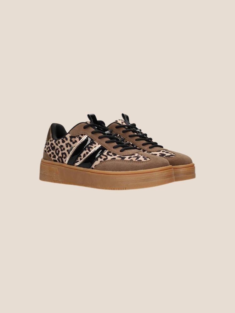 Poelman Posh sneaker Lily taupe/black