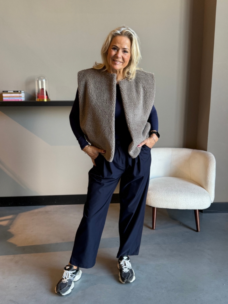 Teddy gilet Maria taupe