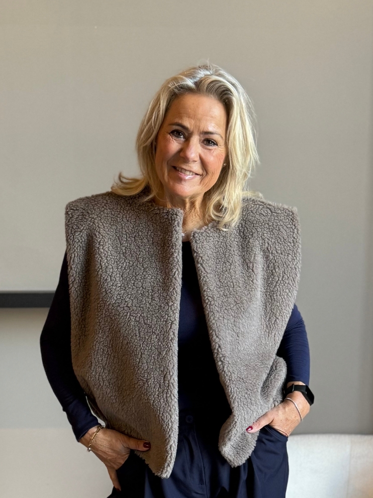 Teddy gilet Maria taupe