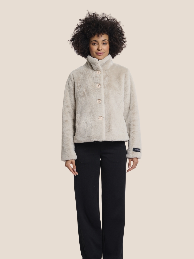 rino & pelle fake fur jacket Vie off white