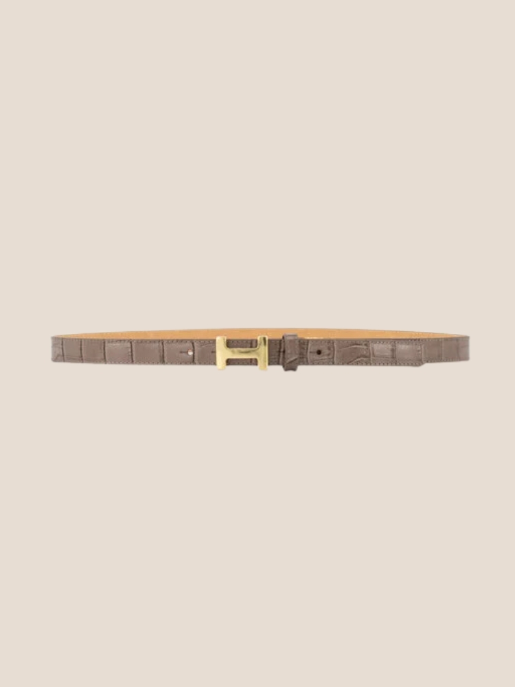 Hera riem small croco taupe