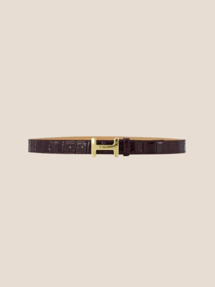 Hera riem croco medium Bordeaux