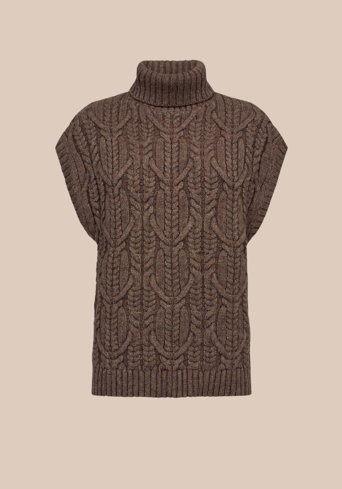 co'couture RowCC cable knit vest bruin
