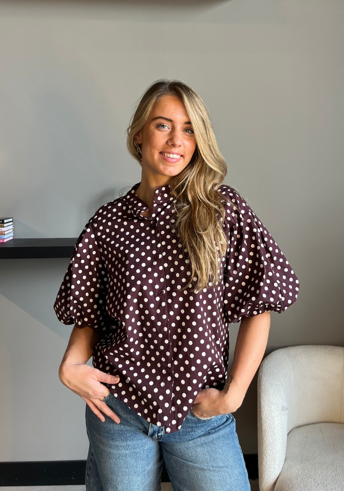 Polka dot blouse bordeaux
