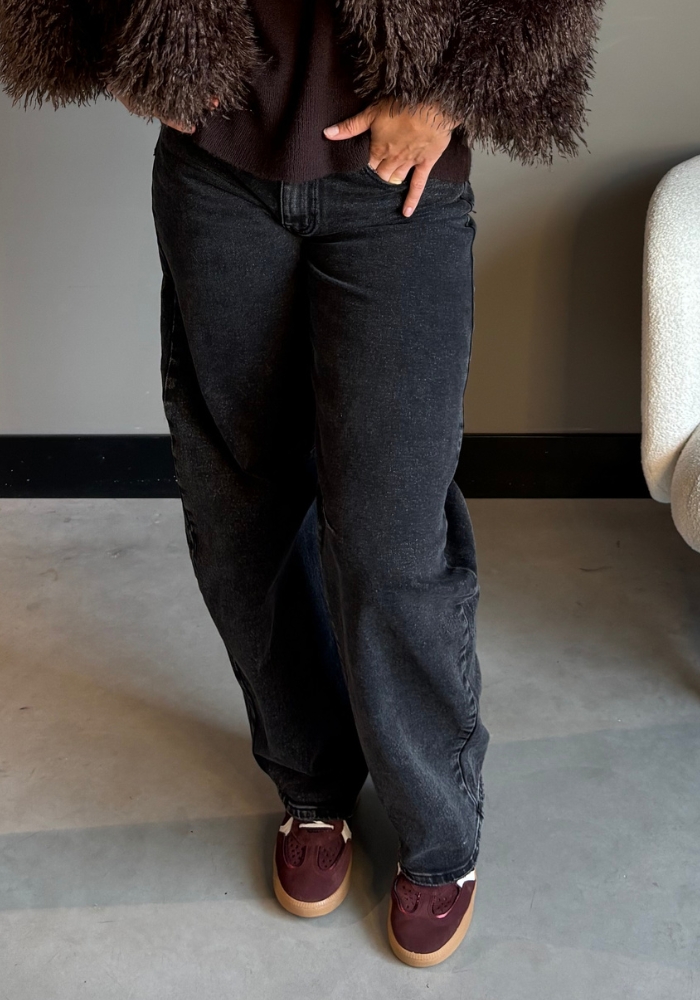 Barrel jeans Monica zwart