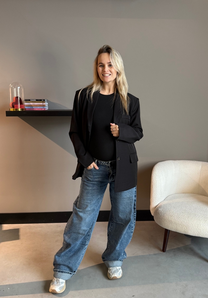 Blazer met split Olivia zwart