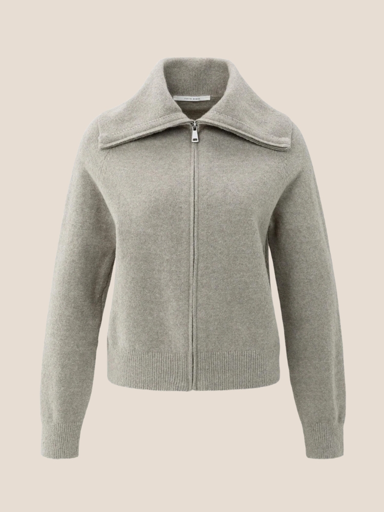 YAYA 01-010124-509 Zacht vest met rits en brede kraag