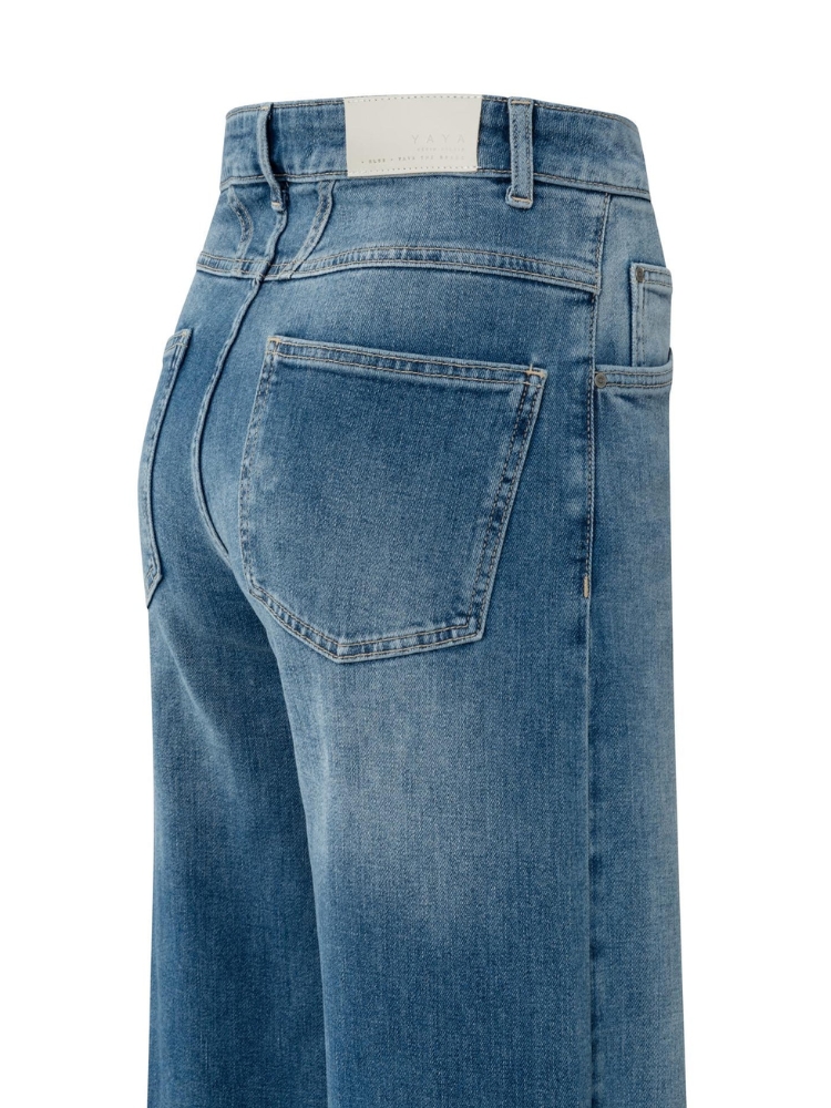 YAYA 01-311119-509 Losvallende jeans met hoge taille en wijde pijpen -L 32