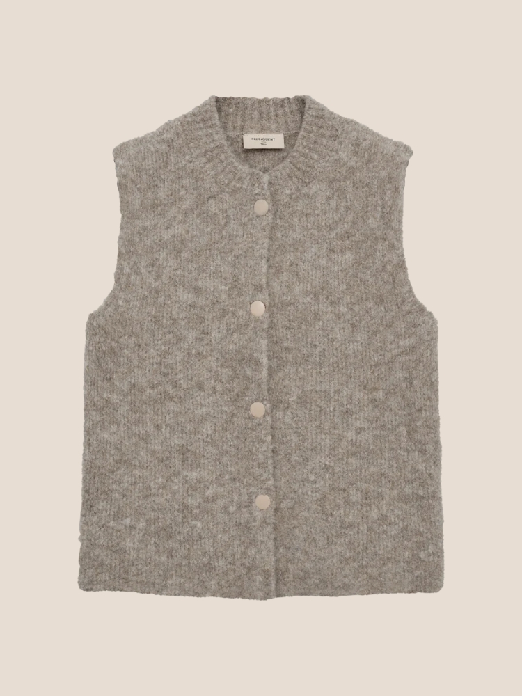 FQJUMP-waistcoat Dessert taupe melange