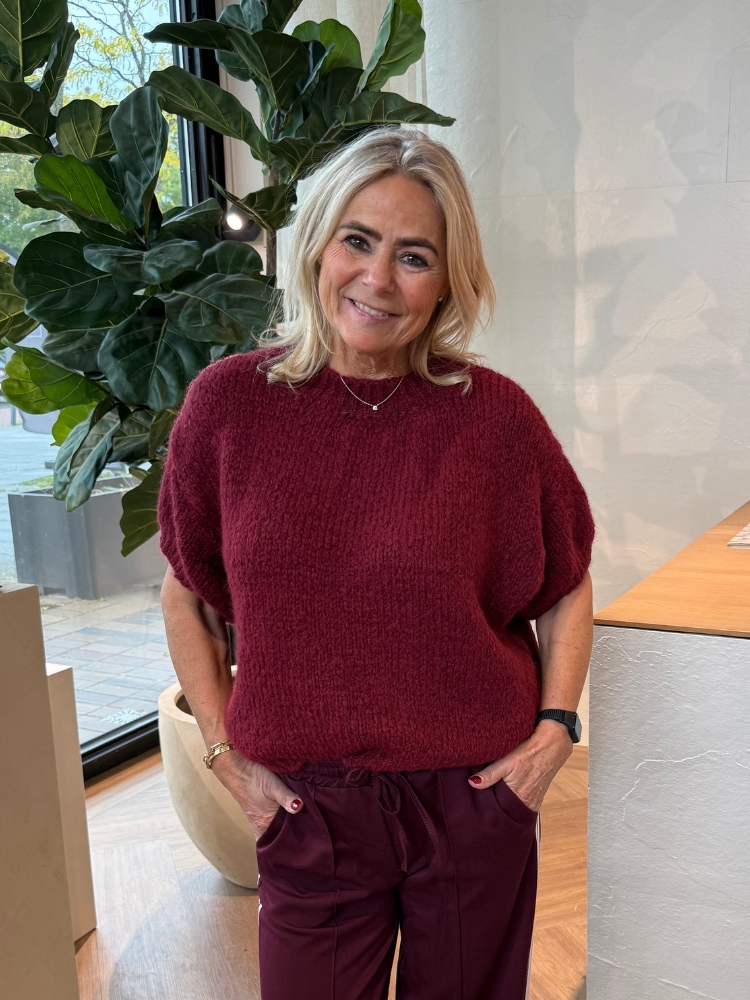 Trui Rianne korte mouw bordeaux