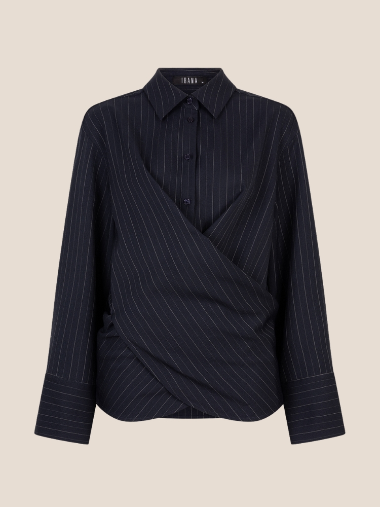 Ibana Tatum pinstripe blouse Dark Sapphire