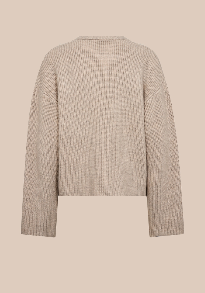 co'couture RowCC rib pearl knit bone