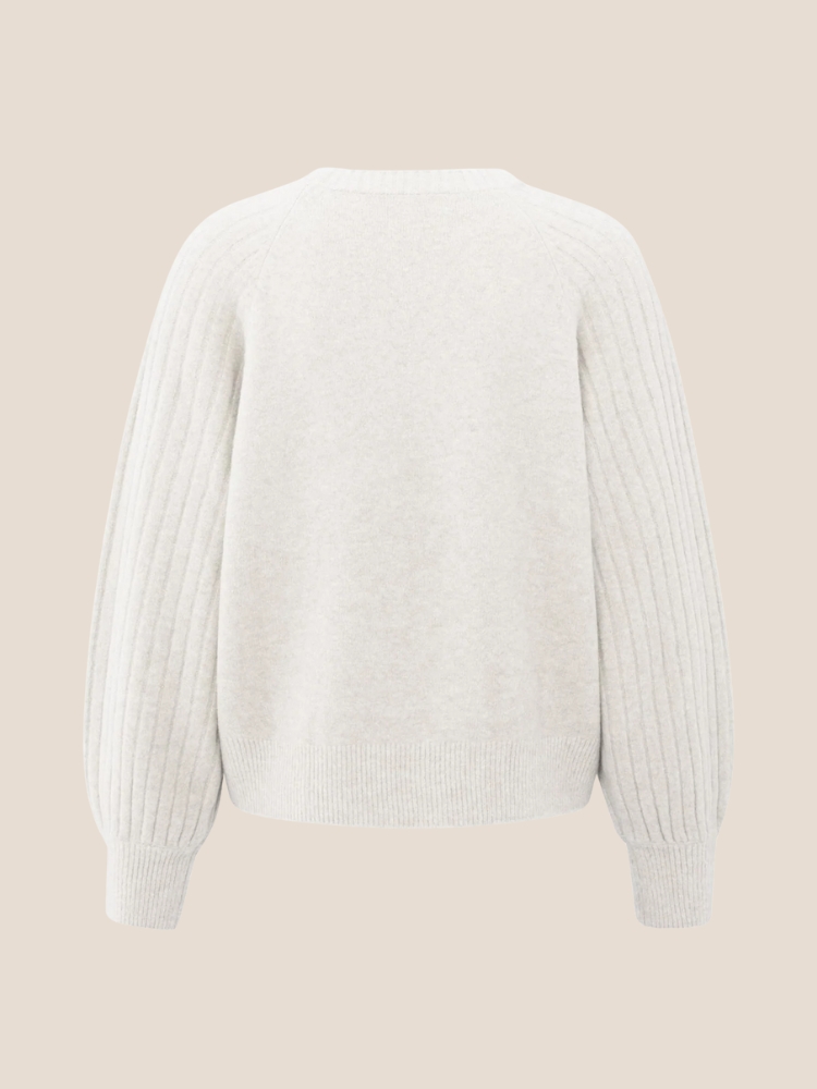 YAYA 01-000410-509 Trui met ribgebreide mouwen en ronde hals