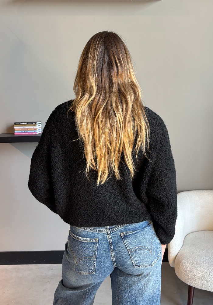 Boucle trui zwart