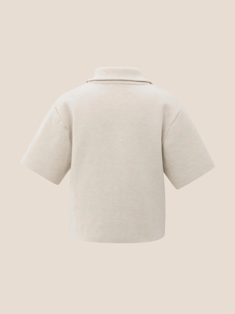 YAYA 01-000490-509 Sweater met korte mouwen en halve rits