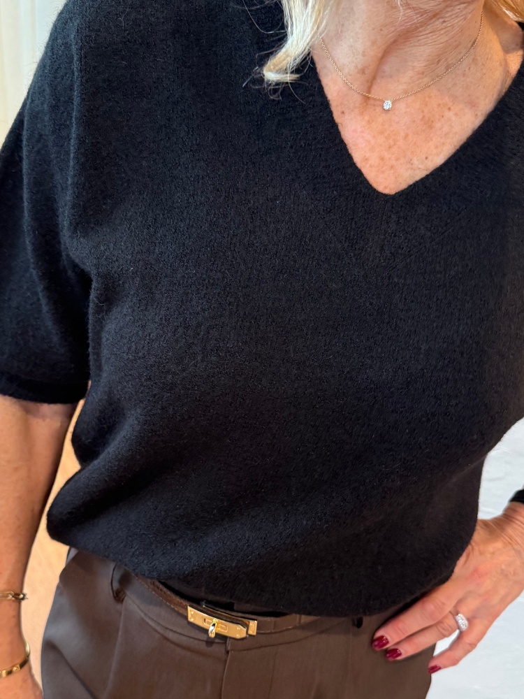 Alpaca trui vhals zwart