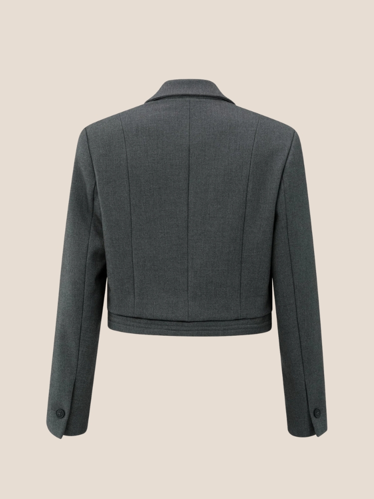 YAYA 01-501073-509 korte blazer grijs