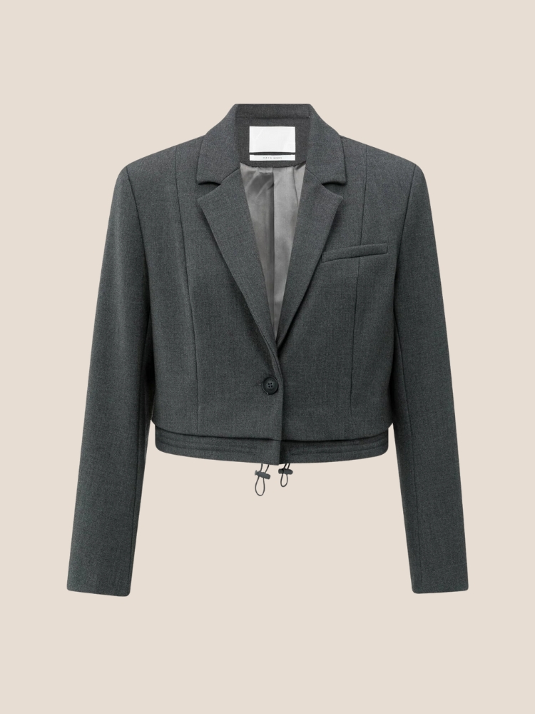 YAYA 01-501073-509 korte blazer grijs