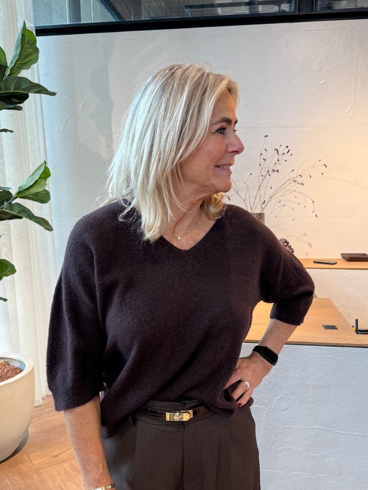 Alpaca trui vhals bruin - Afbeelding 4