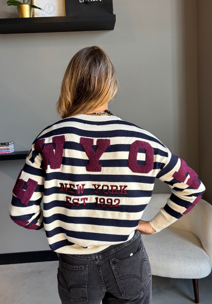 Streep trui NYC navy