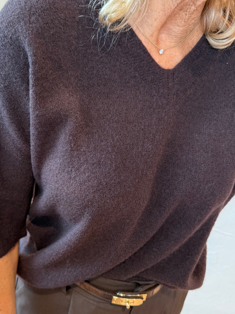 Alpaca trui vhals bruin - Afbeelding 3