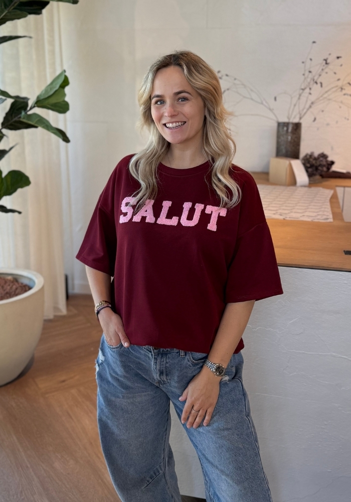 Salut sweat shirt bordeaux