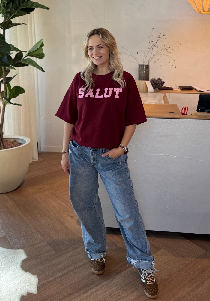 Salut sweat shirt bordeaux