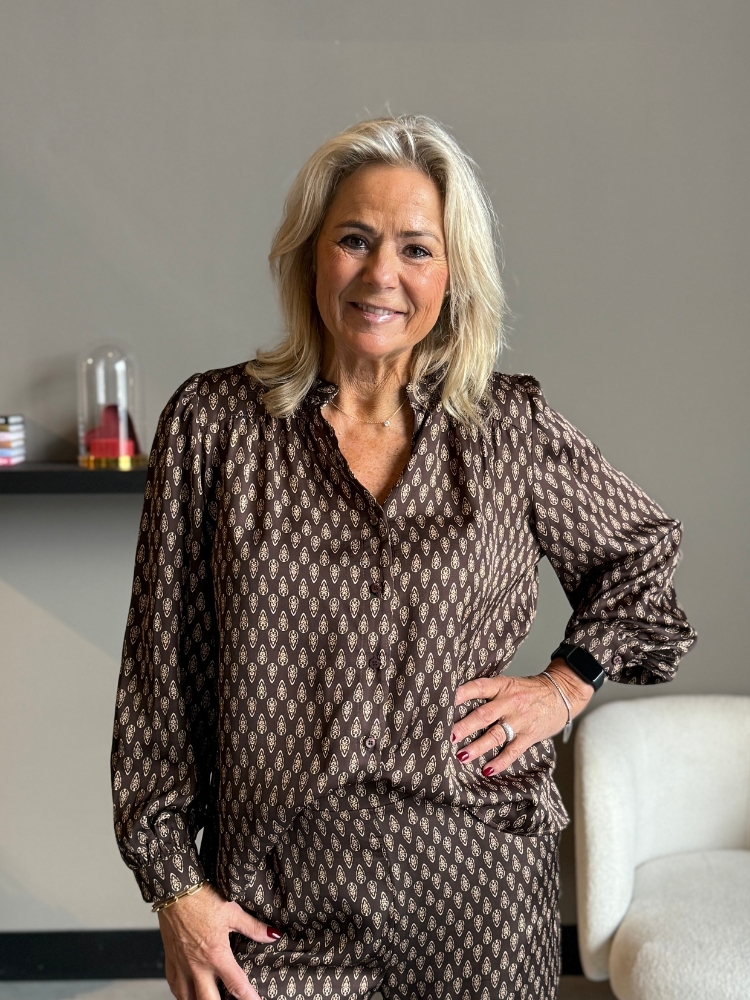 Blouse Eva print bruin