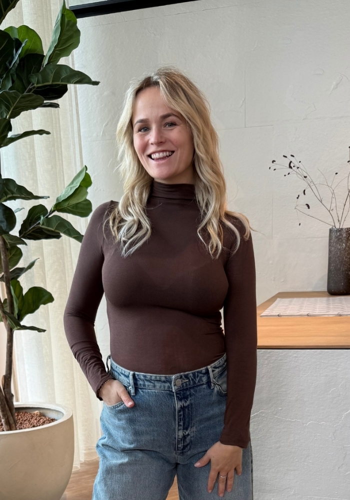 Uni soft top met turtle bruin