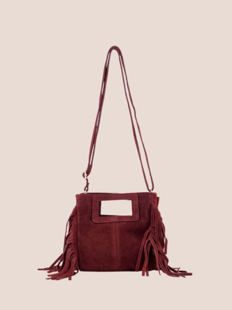 Sylvie suede bag bordeaux