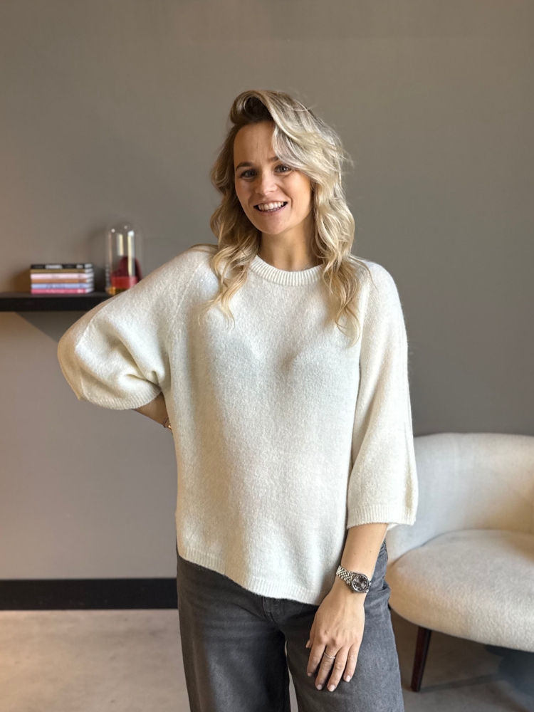 Soft sweater Pien wide ecru
