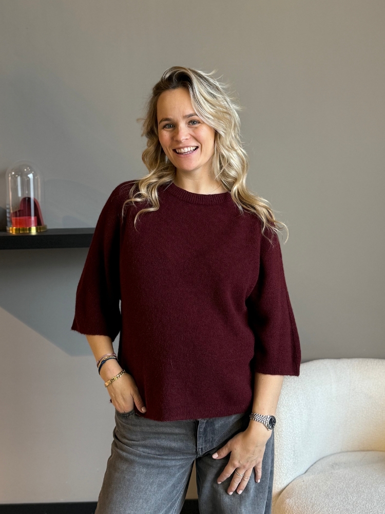 Soft sweater Pien wide bordeaux