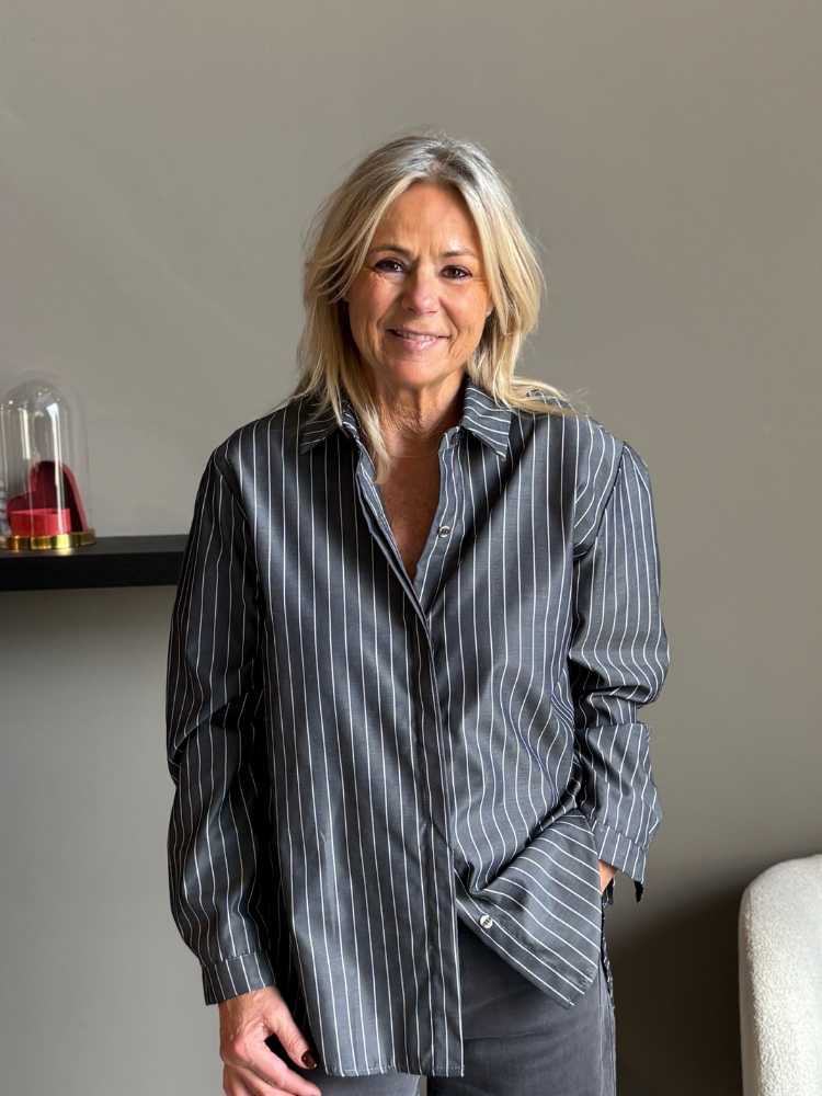 Grijze streep blouse Lua