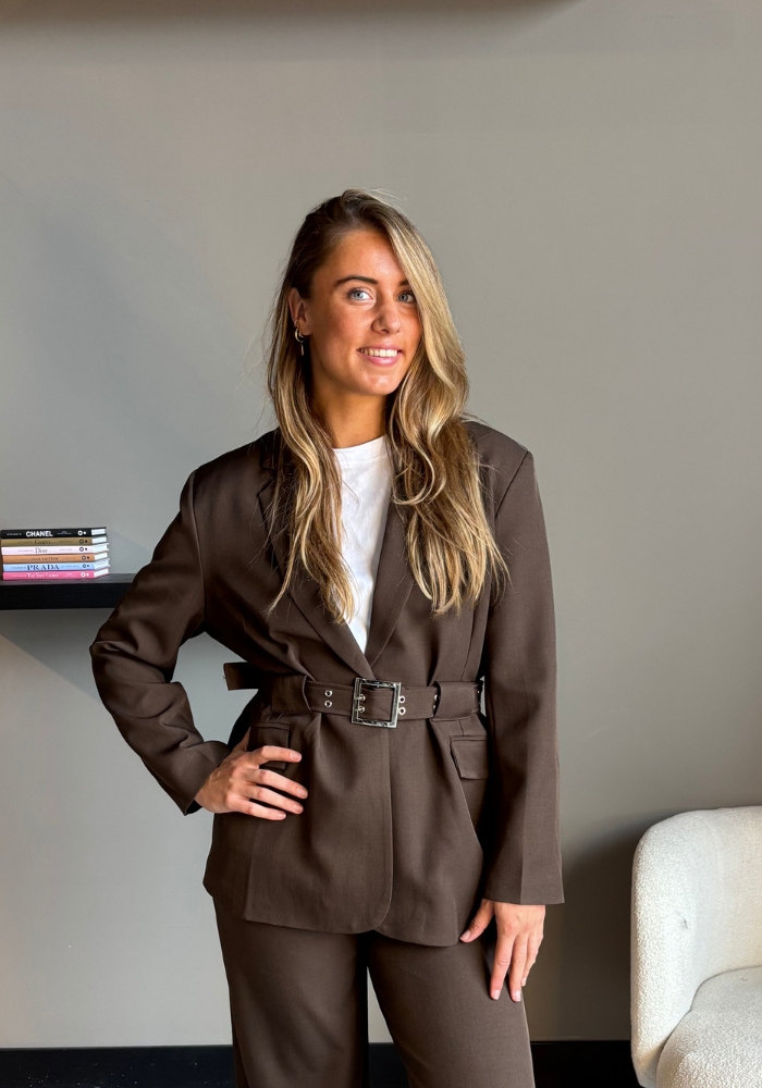 Mare belt blazer bruin