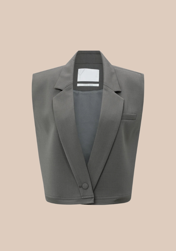 YAYA 01-501075-510 Mouwloze Blazer grijs