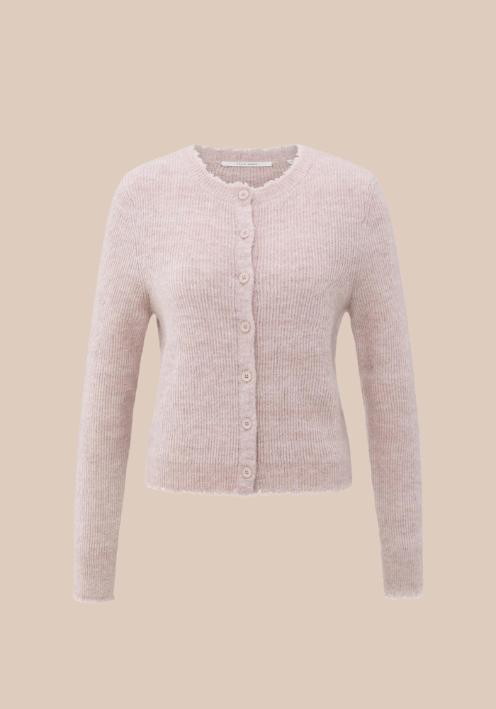 YAYA 01-010137-510 Kort gemêleerd vest met subtiele boorddetails