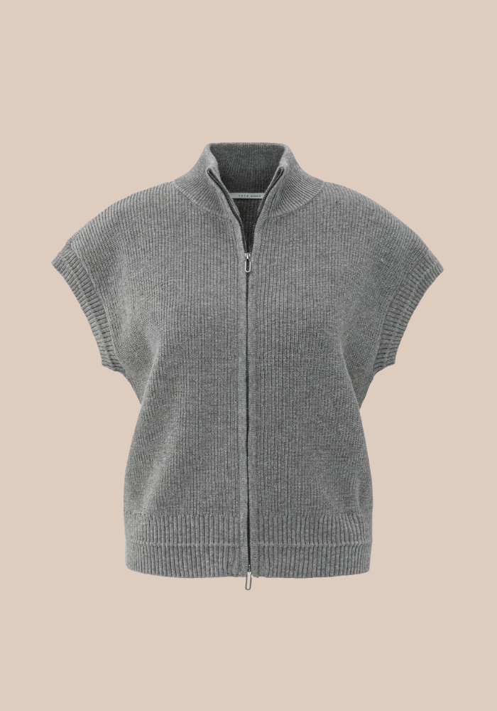 YAYA 01-010132-510 Mouwloos vest met rits en opstaande kraag