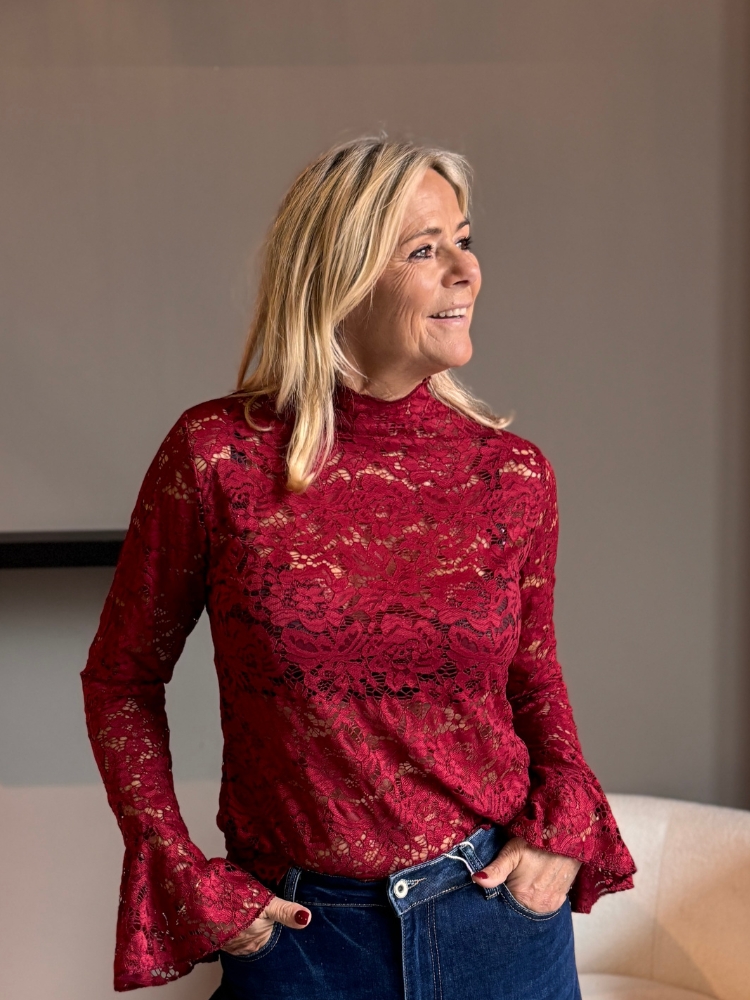 Kanten top Senna bordeaux