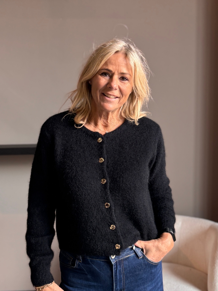 Vest met gouden knopen zwart