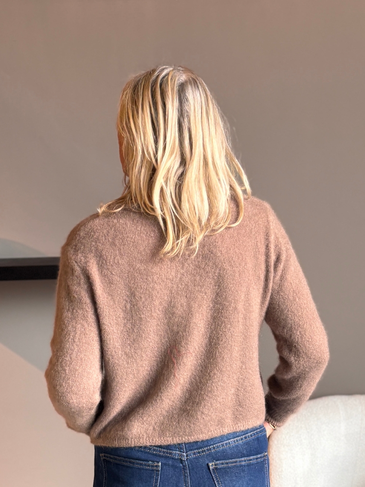 Vest met gouden knopen camel