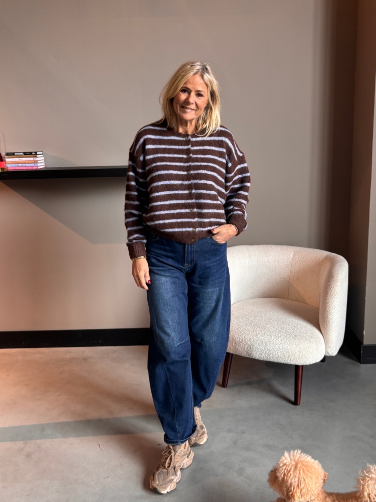 Streep vest April bruin/blauw - Afbeelding 3